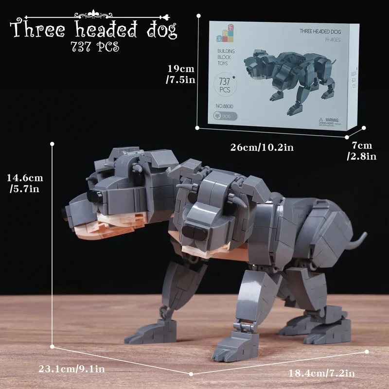 

737 деталей, креативный конструктор «Волшебный фильм: Трехглавый пёс Кербер», мягкие строительные блоки, игрушки-конструкторы, подарок для детей