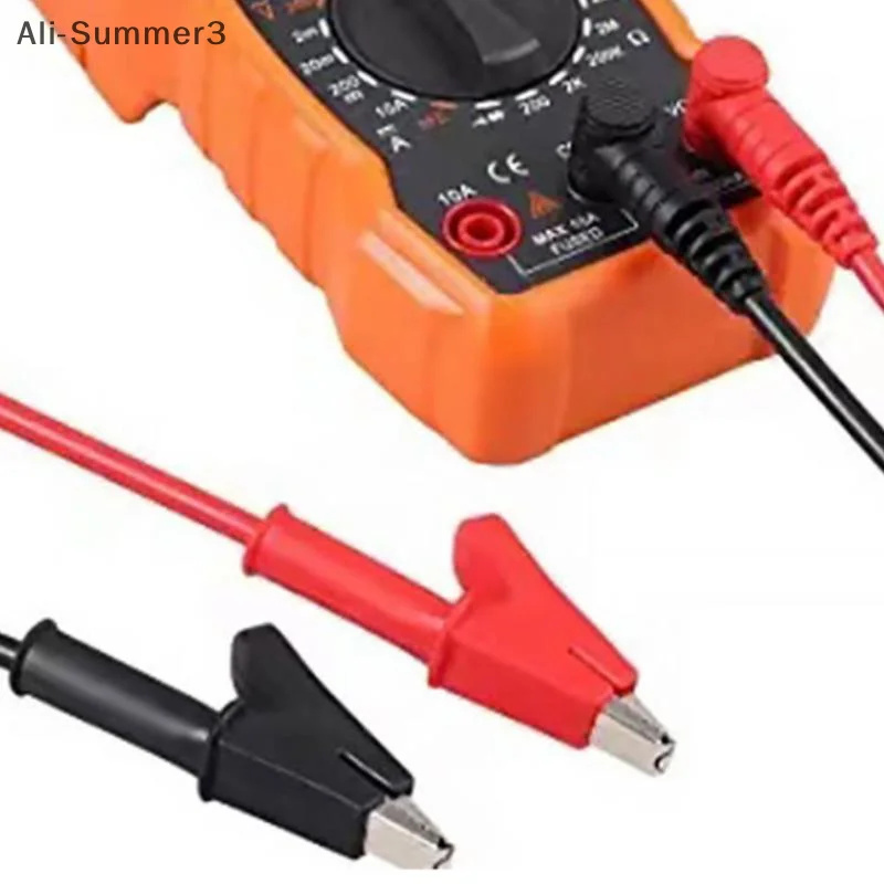 1Pcs 10A Crocodile Clip Electrical Test Lead For Multimeter Testing Alligator Clips To Banana Plug Test Cable Lead Connector