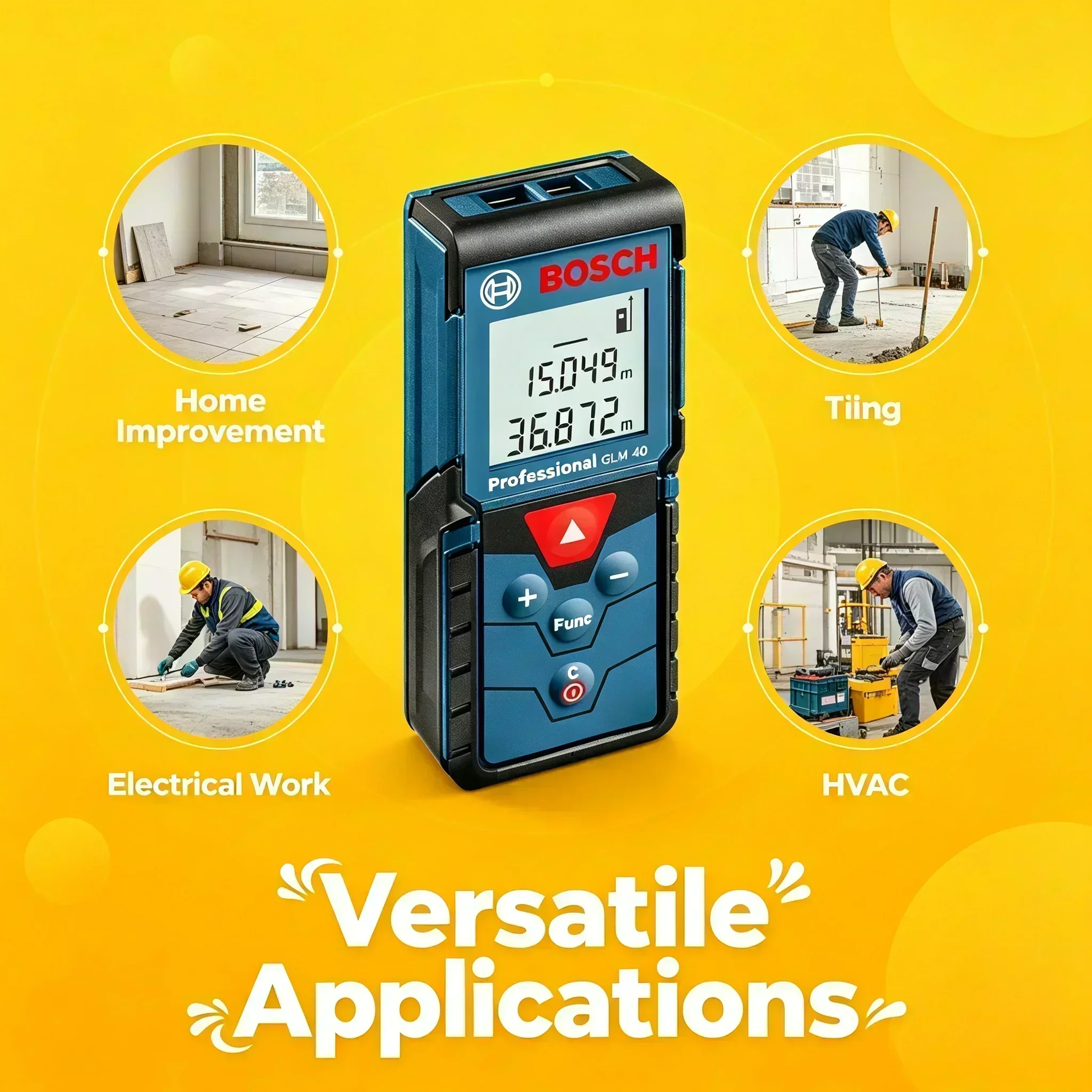 BOSCH GLM 4000 Laser Range Finer Digital Tape Measure 40m Distance Meter Rangefinder Measure Ruler Measuring Instrument GLM40