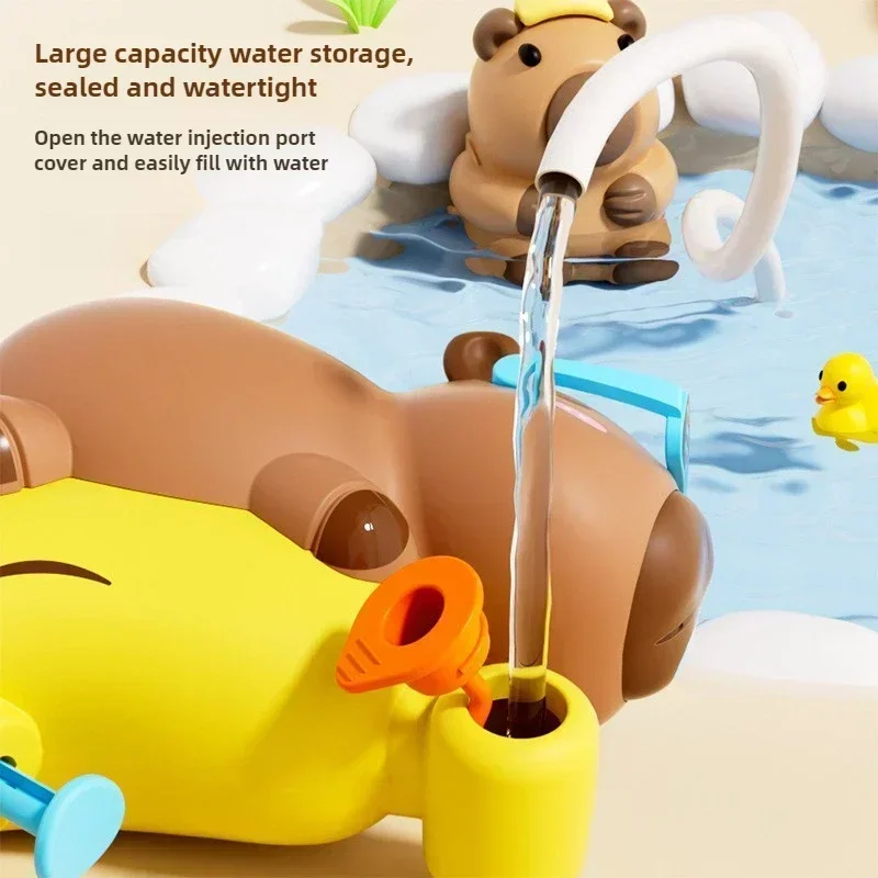 1-20PCS 미니 여름 야외 해변 프레스 물 장난감 만화 Capybara 어린이를위한 귀여운 휴대용 버블 미니 물총