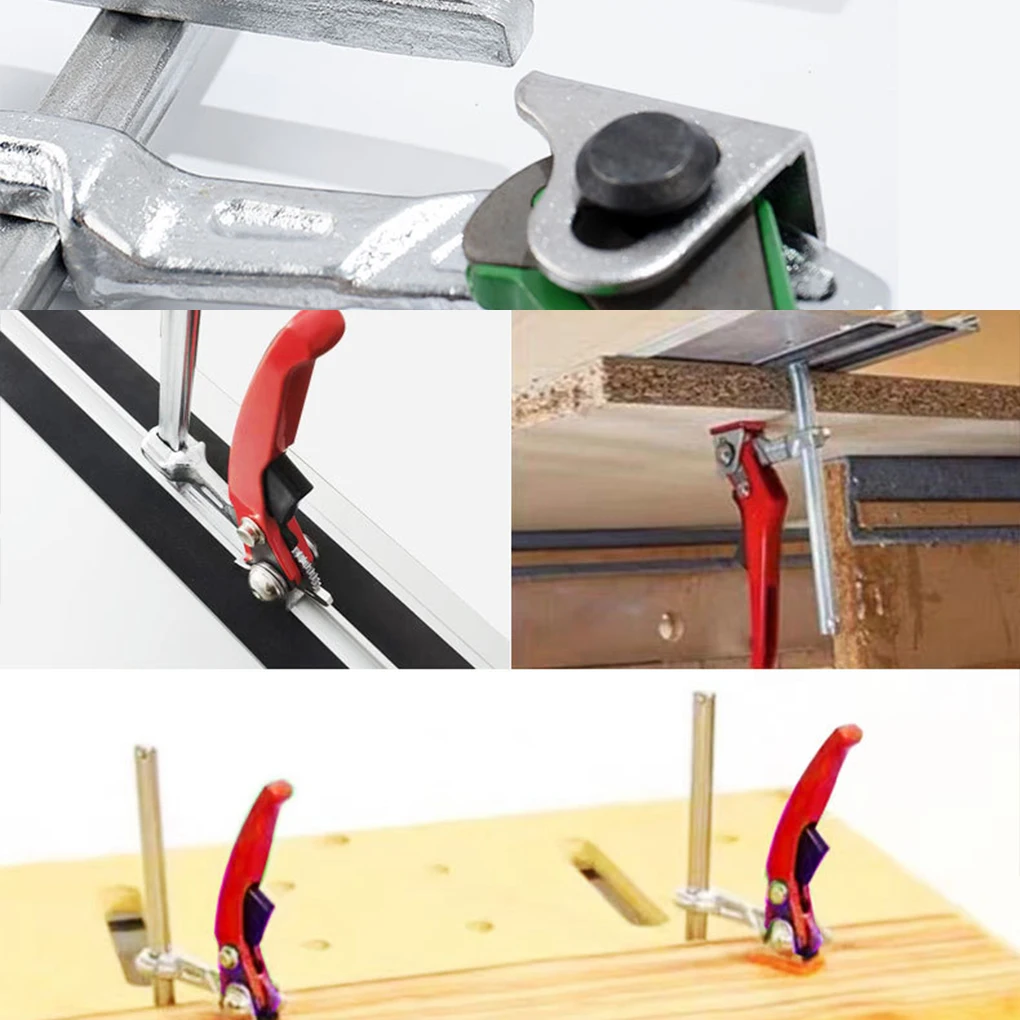 Quick Ratchet Track Saw Guide Rail Clamp Carpenter F Clamp Quick Clamping For MFT and Guide Rail System Alloy Steel Hand Tools