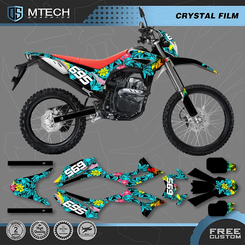 DSMTECH Motorcycle Graphics Background Decals Stickers Kits for HONDA CRF150L 2021 2020 2019 2018 150L CRF 150cc 002