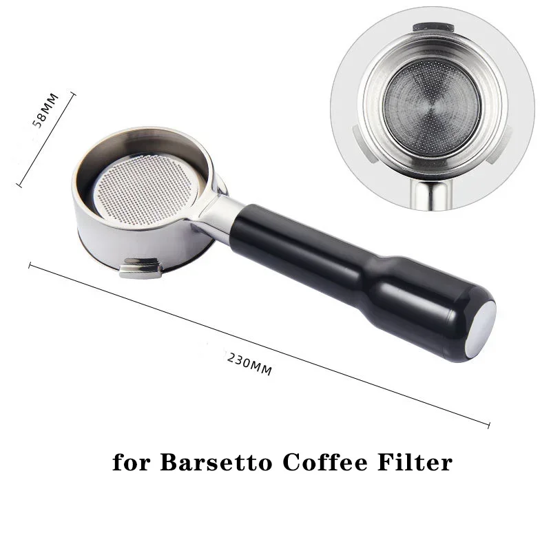 Imagem -06 - Ear Portafilter 58 mm Barsetto Oster Hibrew H10a Breville Mini Max Vcf126x Café Filtro Punho sem Fundo Aço Inoxidável