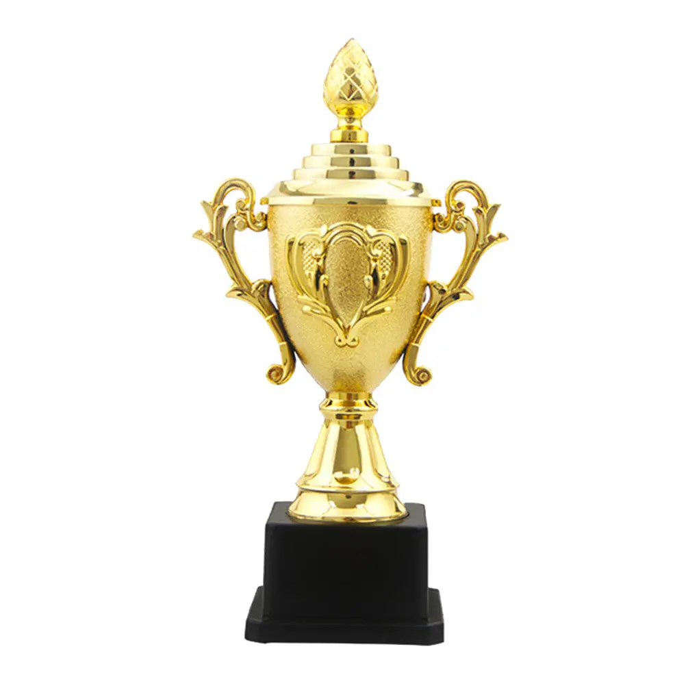 Golden Award Trophy 24Cm Mini Plastic Trophy with Black Base Party Game Prize Classroom Reward Spelling Bee Track Field Sports