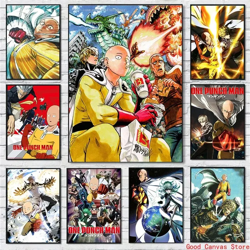 One Punch Man أنيمي قماش جدار الفن الحديث HD مطبوعة ملصق لديكور غرفة المعيشة