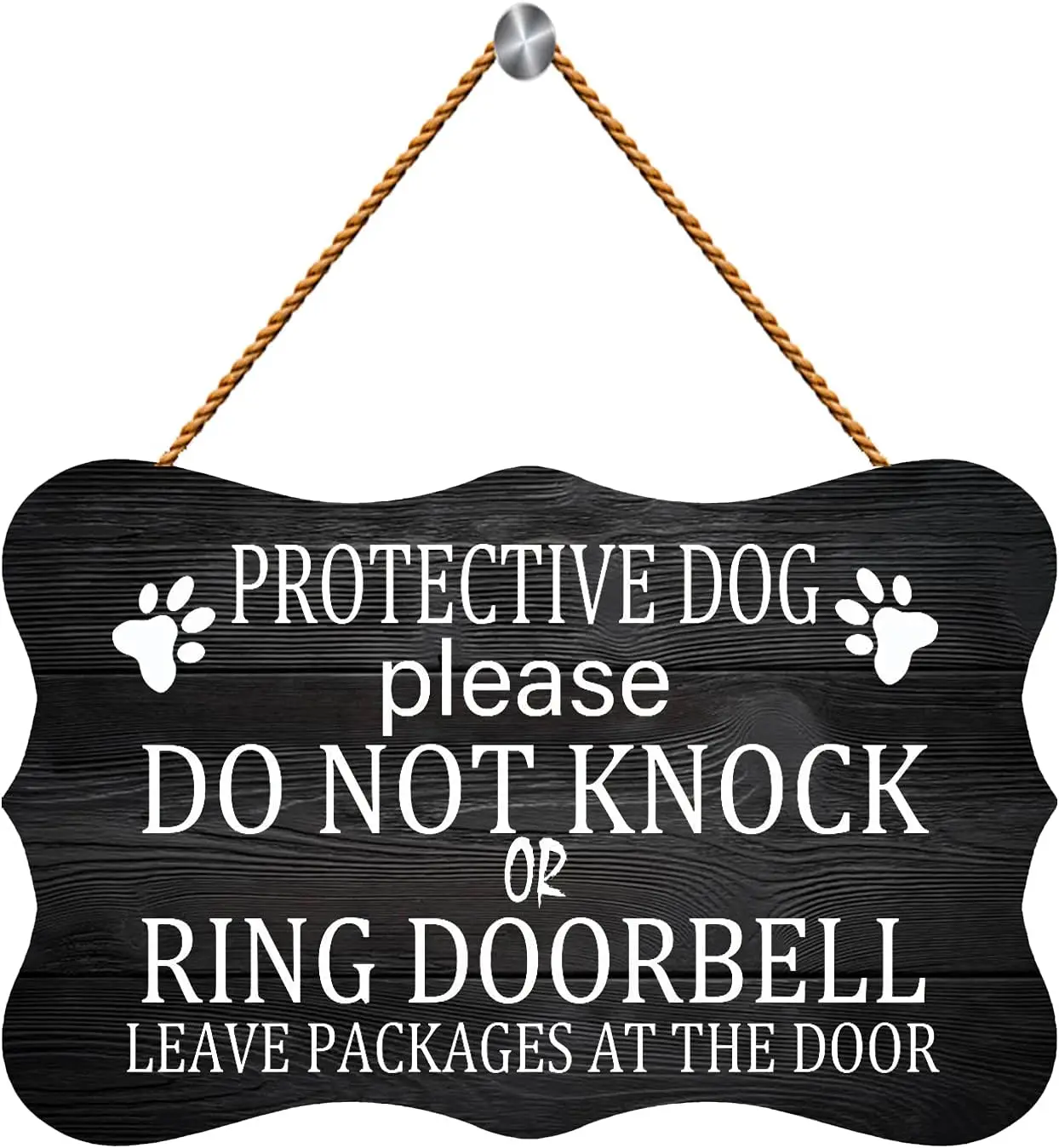 1pcs Licpact Protective Dog Please Do Not Knock or Ring Doorbell Ring Doorbell Leave Packages at The Door Wooden Sign 12 x 8 inc