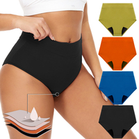 Menstrual Swimsuit 4-Layer Leakproof Beach Swimwear High Waist Period Bikini Bottoms Tankini Swim Shorts Menstrual Panties