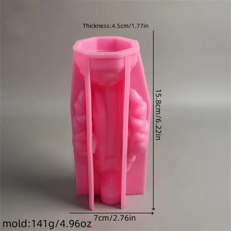 E15E, elegante diseño vírgenes, accesorio molde silicona resistente para vasos para velas, portátil para fiestas y