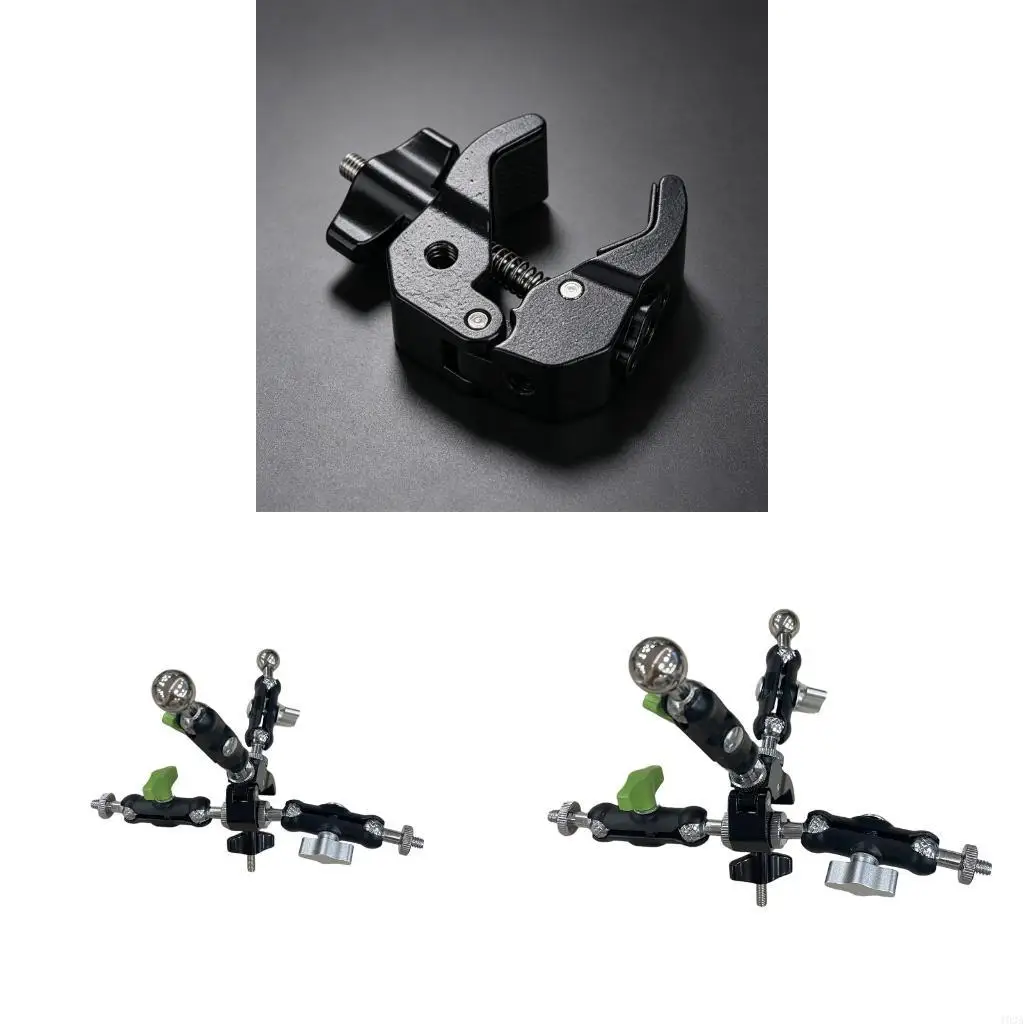 193A Stand Tube Camera Mount Clamp with Female 1/4-20 Thread, Metal Round Tube Holder for 13-55 mm Supports, Lights, and Phone