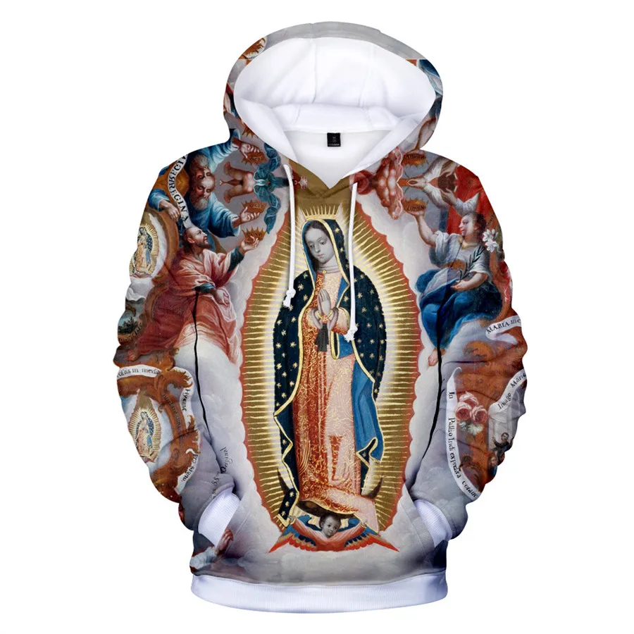 

Our Lady Of Guadalupe Virgin Mary Catholic Mexico 3D Hoodie Unisex Long Sleeve Hooded Sweatshirt Harajuku Streetwear Clothes