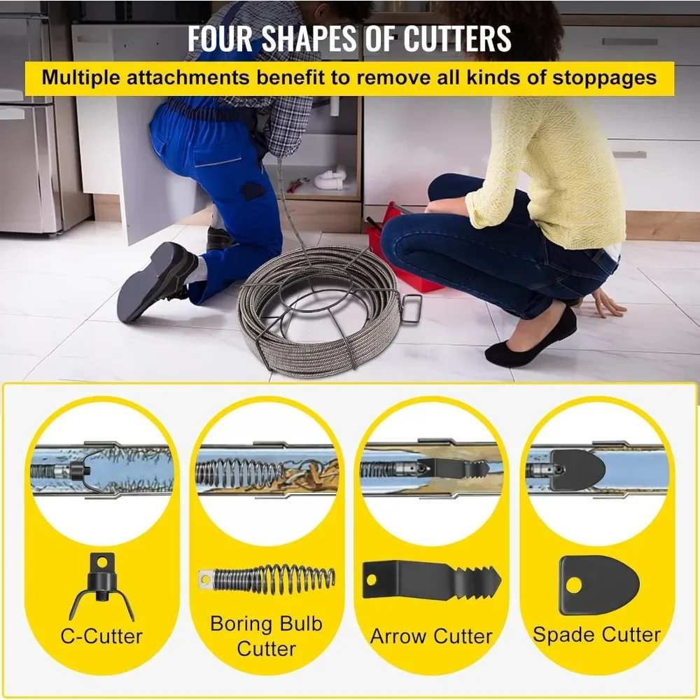 Cable de limpieza de drenaje, negro