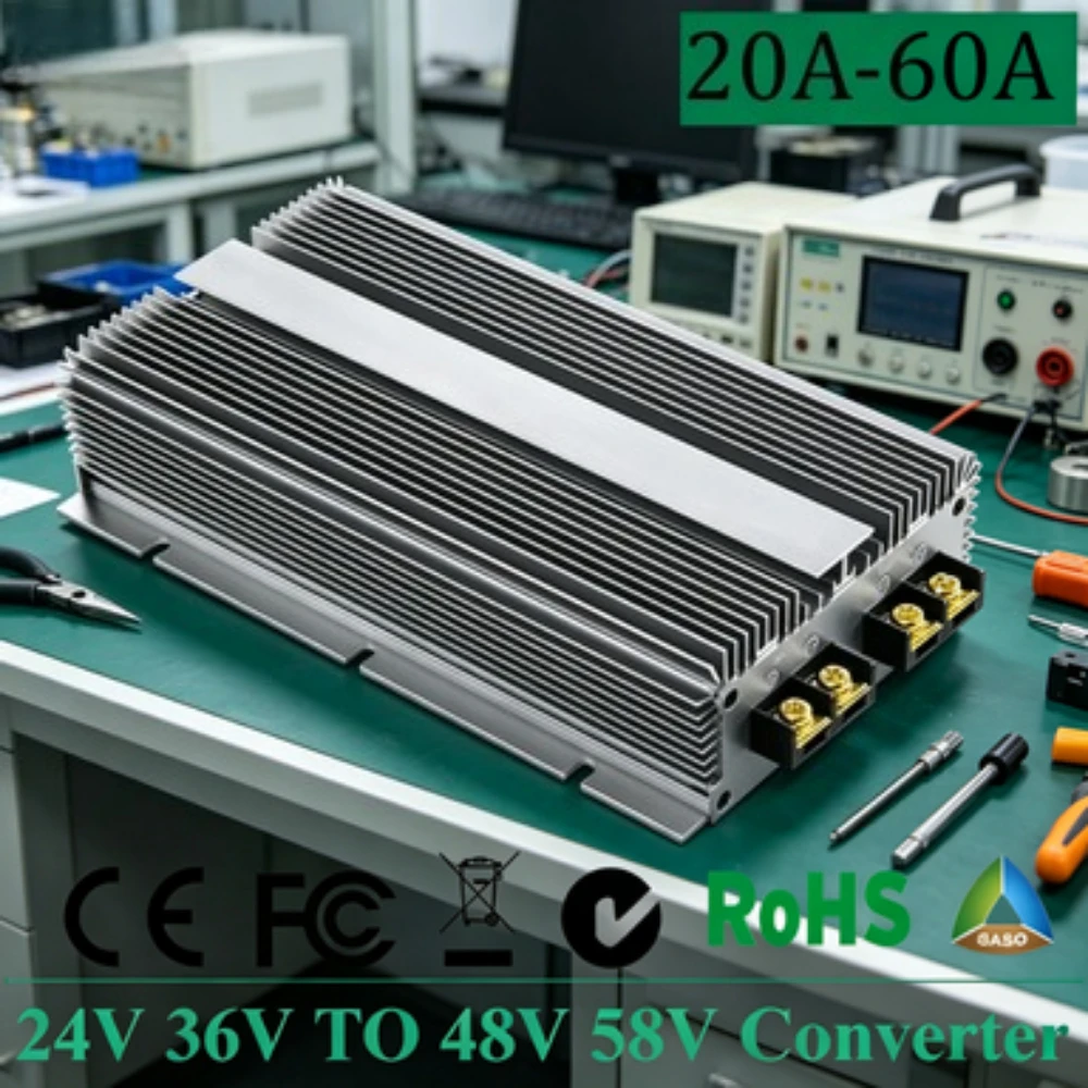 24V 36V TO 58V 48V 20A - 60A DC DC Step Up Converter Regulator Charger Voltage Reducer Automotive Regulator Boost Module CE RoHS