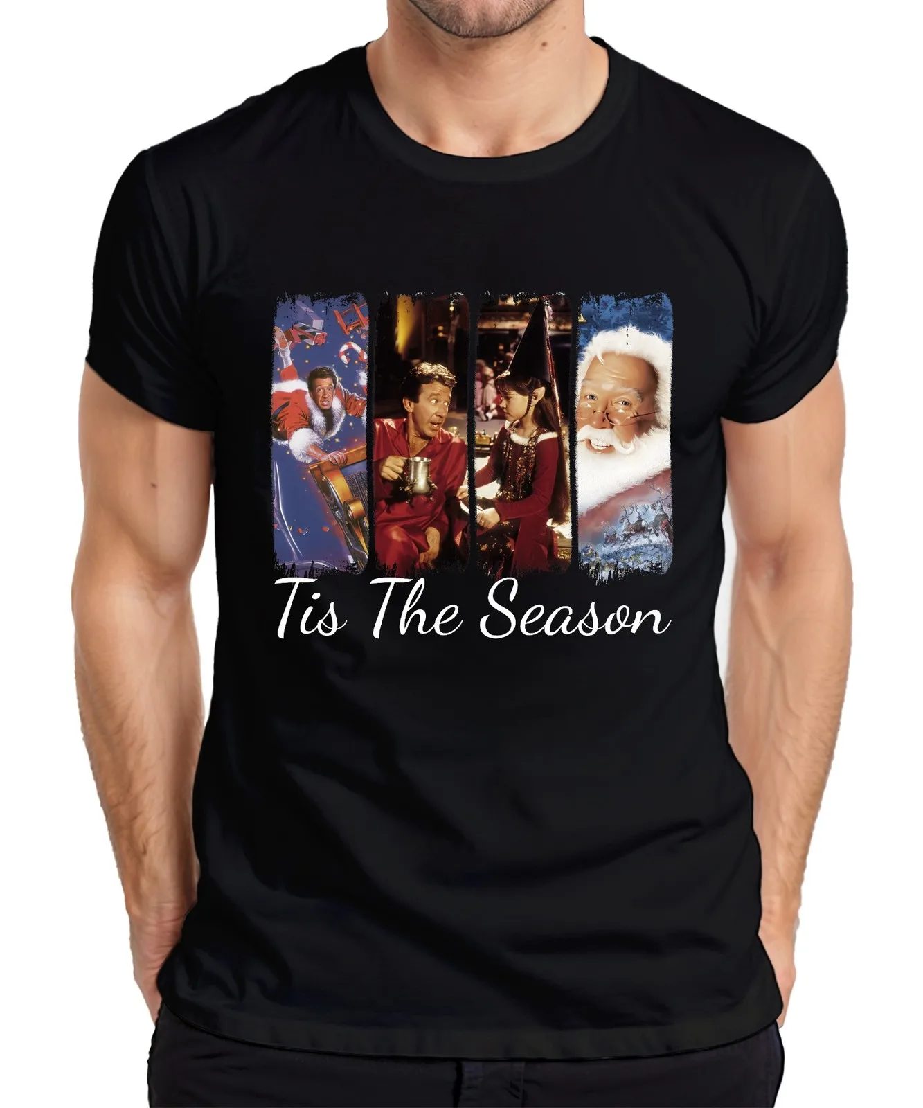 

Рождественская мужская футболка в стиле ретро Tis The Season Santa Clause