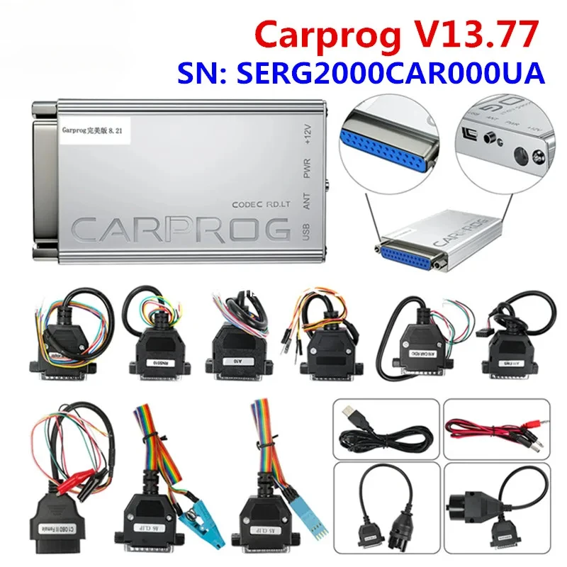 

Carprog V13.77 SERG2000CAR000UA Carprog 8.21 Полные адаптеры CarProg Онлайн-программатор Автоматическая подушка безопасностиИнструмент лучше, чем Carprog10.93