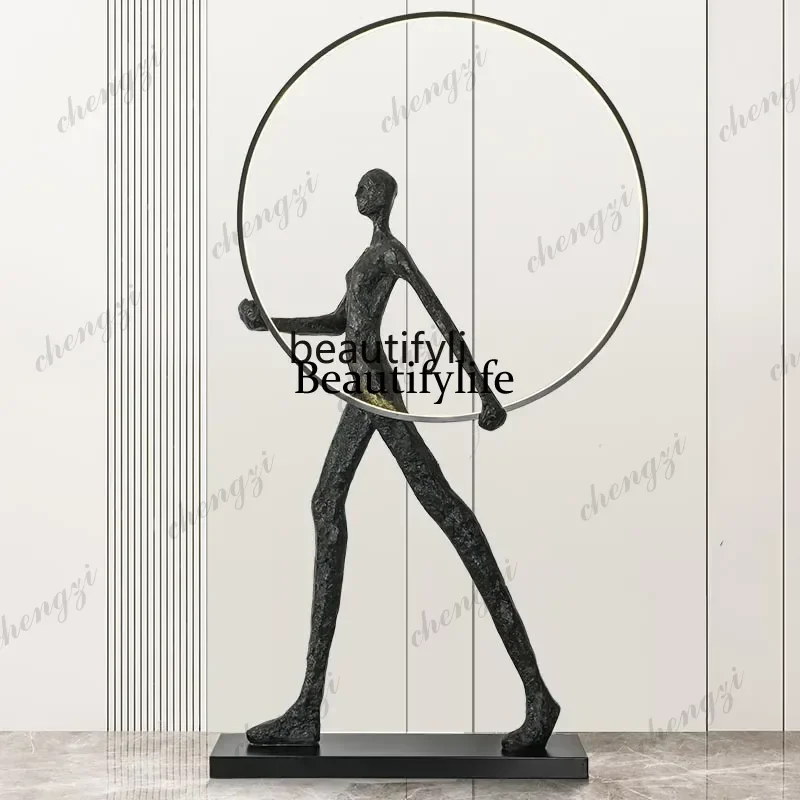 xzxCreative Human-Shaped Sculpture Floor Big Decorations Exhibition Hall Abstract Artistic Living Room Light Luxury Floor Lamp