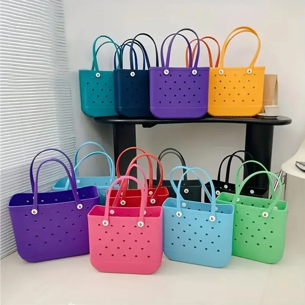 Cave Bag Waterproof Handbag Summer Beach Basket Picnic Tote Bag For Women Holes Pouch Shopping Shoulder Boggs Bags