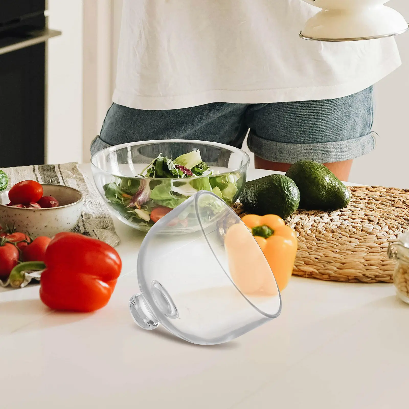 Glass Cake Cover Dome Transparent Food-Safe Round Cloche Bell Jar for Cake Stand Lid Dessert Display Cheese Serving Tray