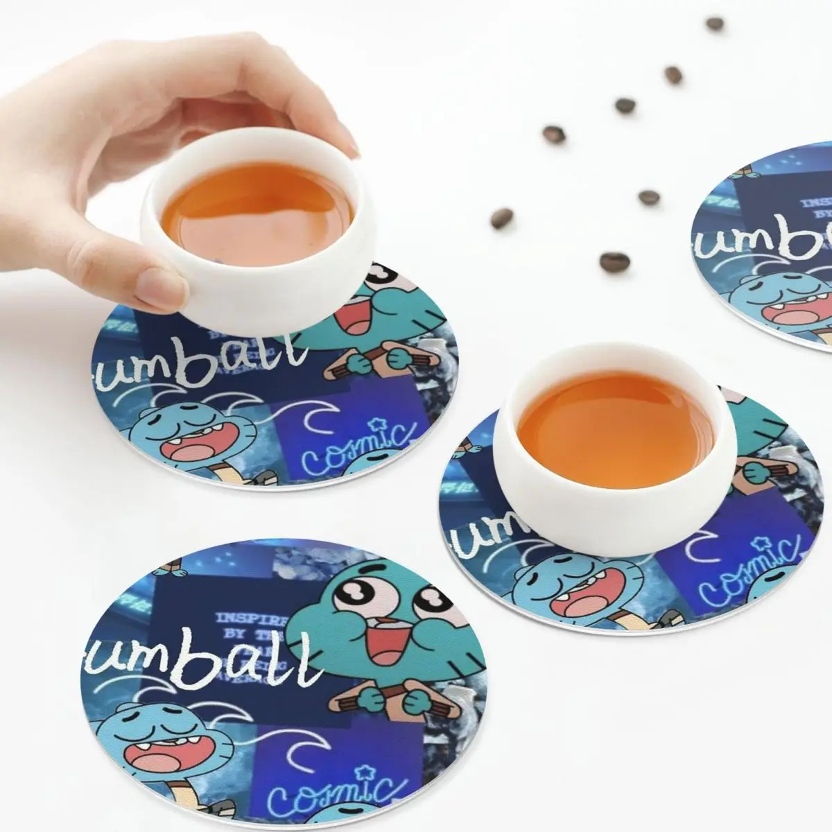 Gumball Watterson العالم المذهل من Gumball أنيمي الوقايات المطبخ المفارش كوب عازل القهوة الحصير أدوات المائدة منصات #6