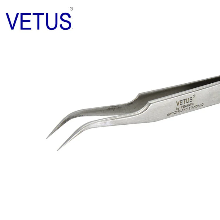 VETUS TS-15 Stainless Steel Curved Tweezers Versatile Tool For Bird Nest Hair Removal Eyebrow Shaping And Detailed Hair Plucking view 4
