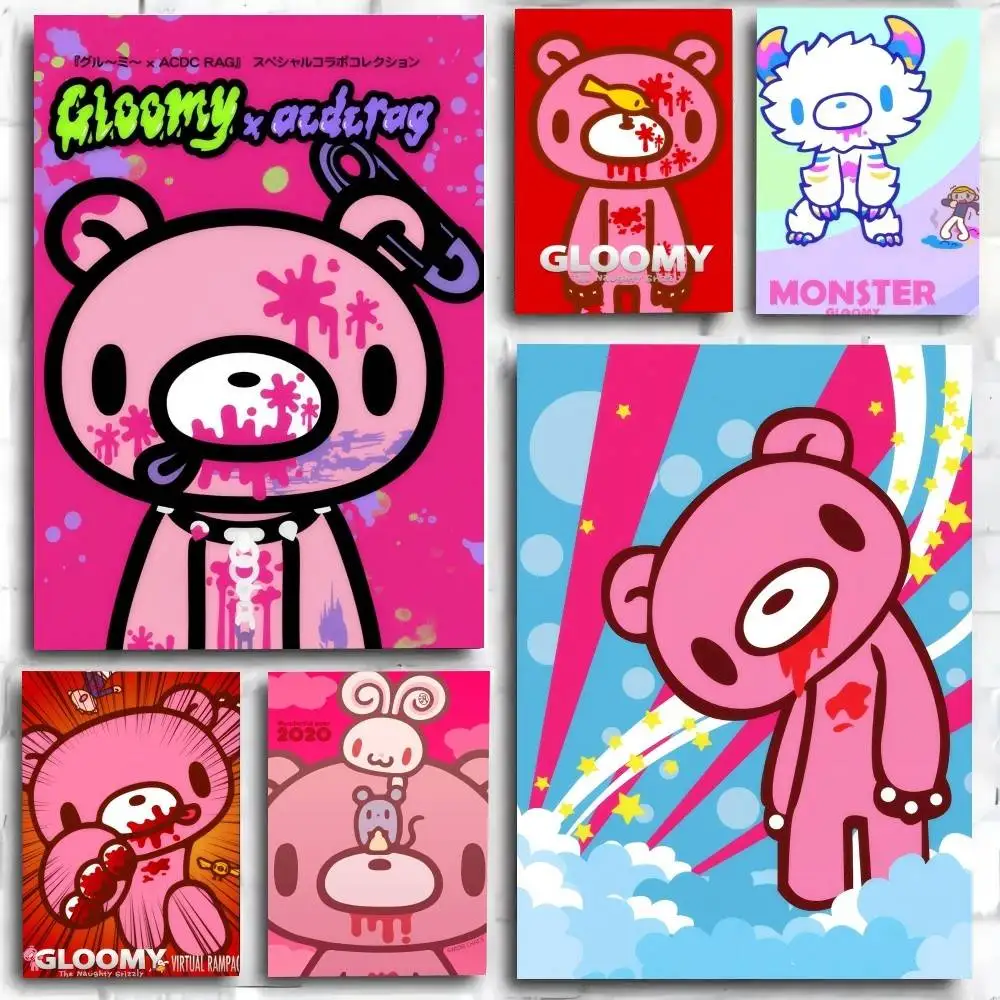 Super Cute Gloomy Bear Poster And Prints Wall Art Pictures For Modern Bedroom Game Room Home Decor