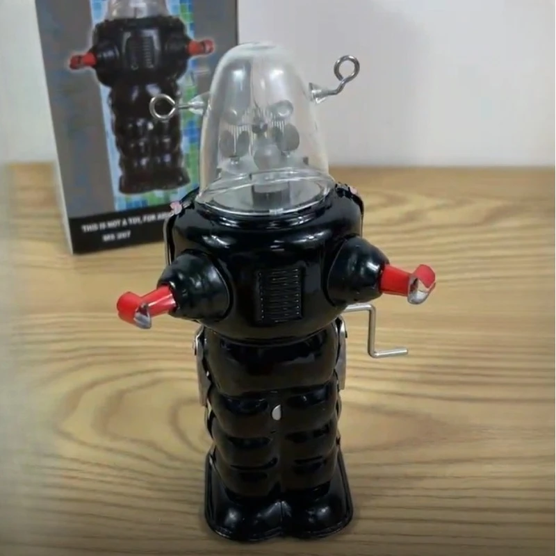

Clockwork Toy Figures Model Kids Gift Wind Up Toy Adult Collection Retro Metal Tin Space Alien Rocker Robot Mechanical