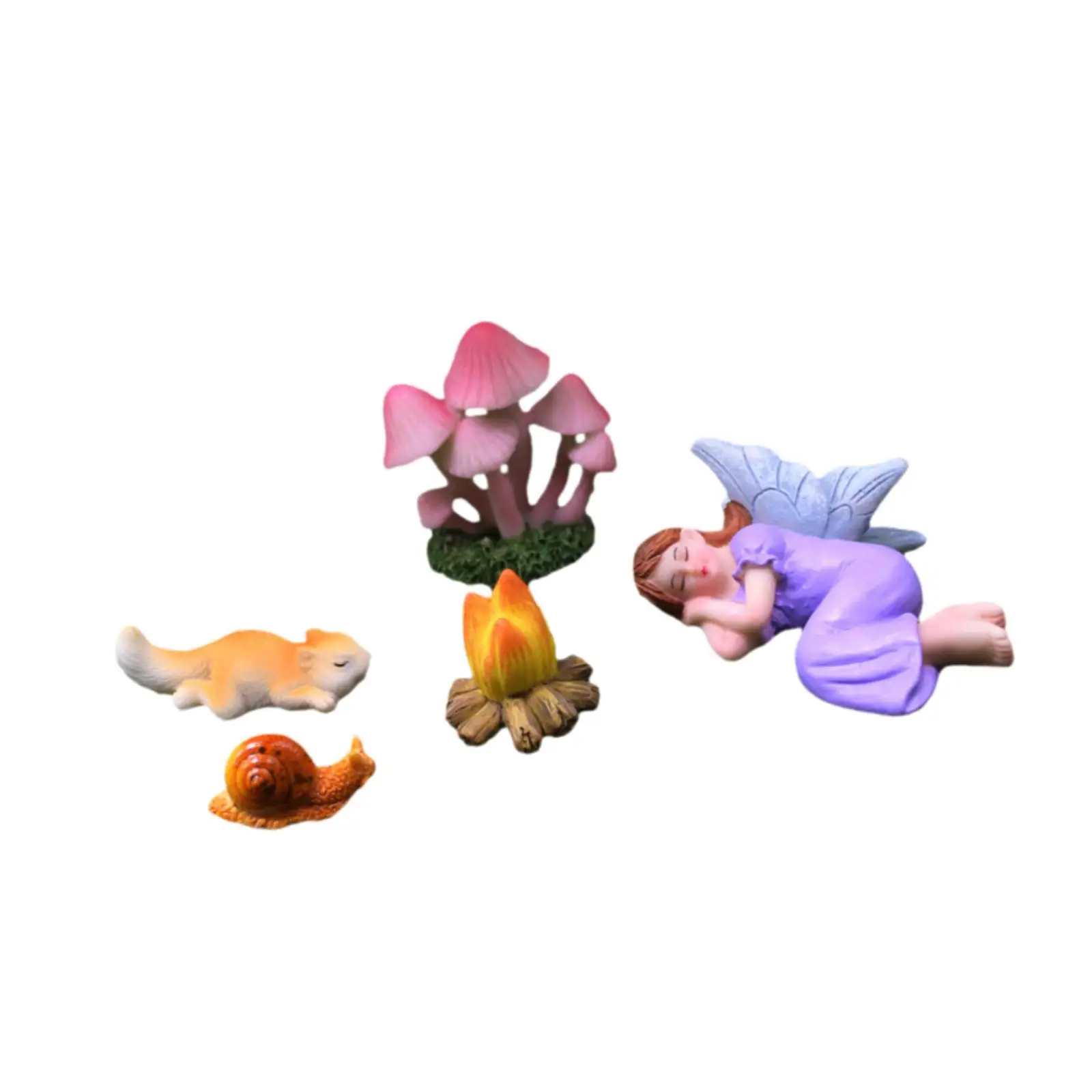 5 Pieces Miniature Figurines Small Fairy Garden Statues Plant Pot Decor Micro Landscape Decor for DIY Bonsai Craft Lawn Aquarium