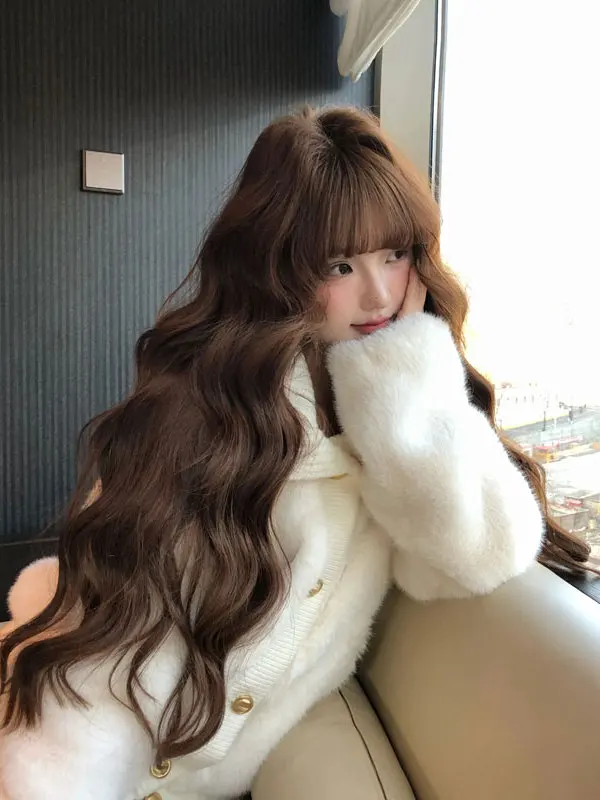 

Chic Fluffy ort Jaet T Sle Stand Collar Warm Autumn Faion Women's Premium Quali Outerwear Button Detailing