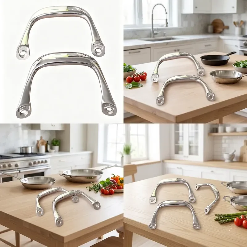 for Universal Stainless Steel Heat Resistant Removable Double Hole Pot Side Handle Replacement Accessories Eco Friendly New
