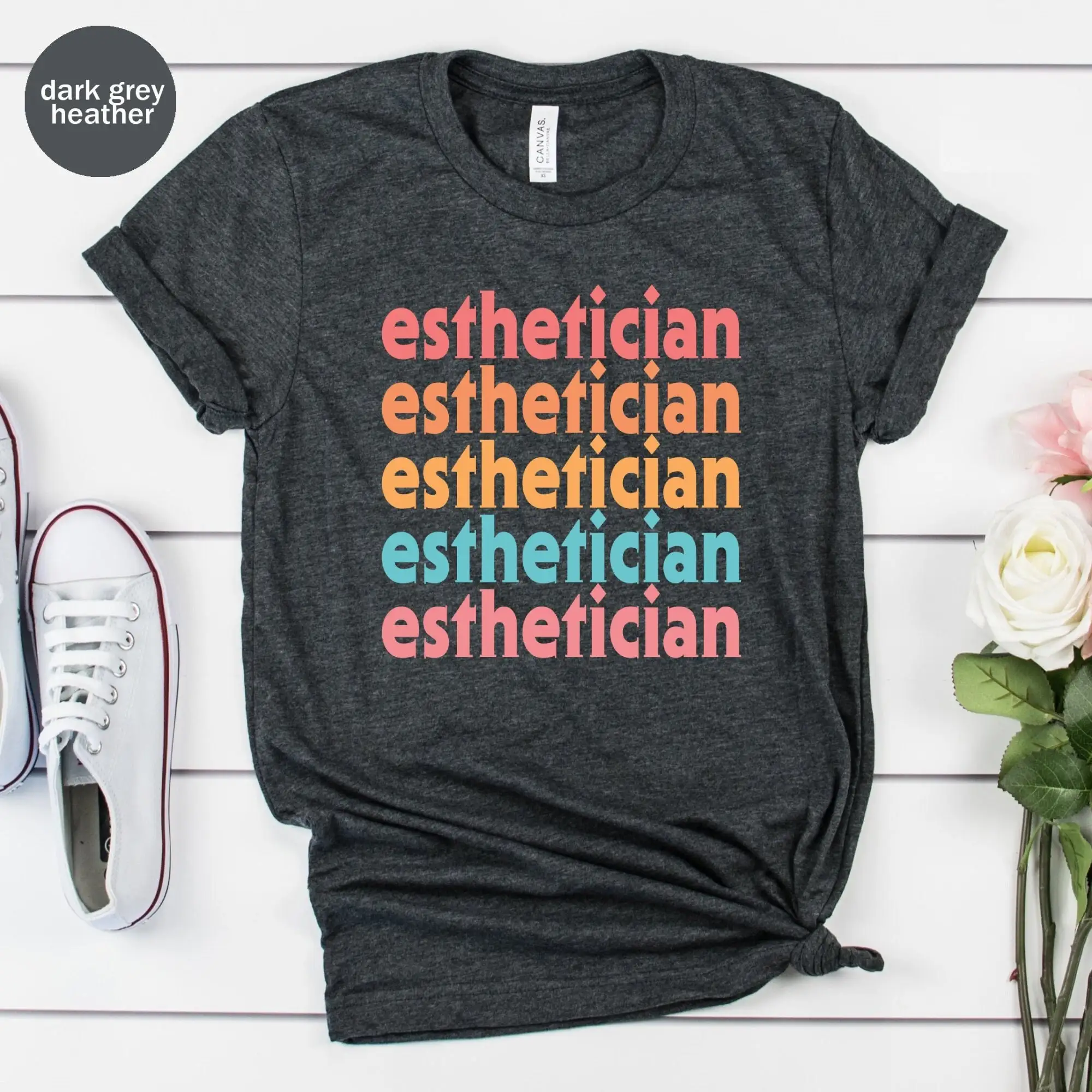 Retro Esthetician T Shirt Cosmetology Beautician Makeup Artist Cosmetologist Beauty Salon