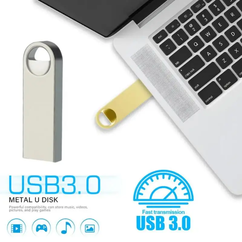 Flash Disk USB 2TB, 1TB USB 3.0 logam kecepatan tinggi Pendrive kapasitas nyata stik memori U Disk untuk PC TYPE-C adaptor