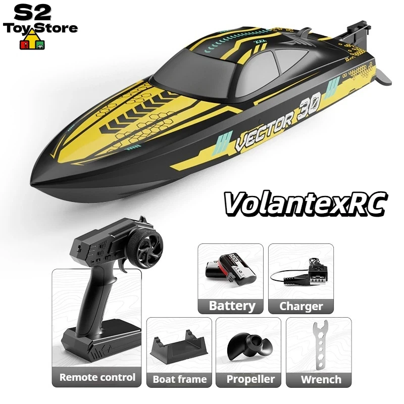 

VolantexRC Remote Control Boat 2 4 G High Speed 30KM H Electric Water Cooling System Waterproof Capsize Reset Lake Pool Adults