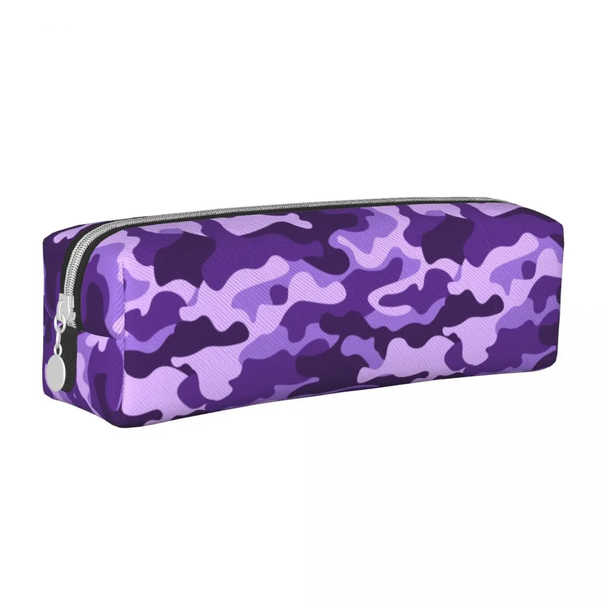 Purple Military Camouflage Pencil Case New Camo Print Pen Holder Bags Girl Boy Big Capacity Office Zipper Pencil Pouch