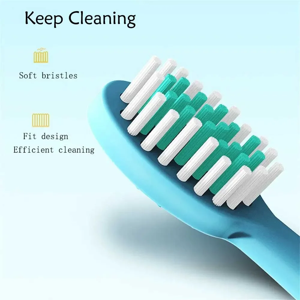Cartoon Kids Ultrasonic Sonic Electric Toothbrush Set with 6 Replacement Brush Heads Fun Dental Care Cleaning Tool for Children