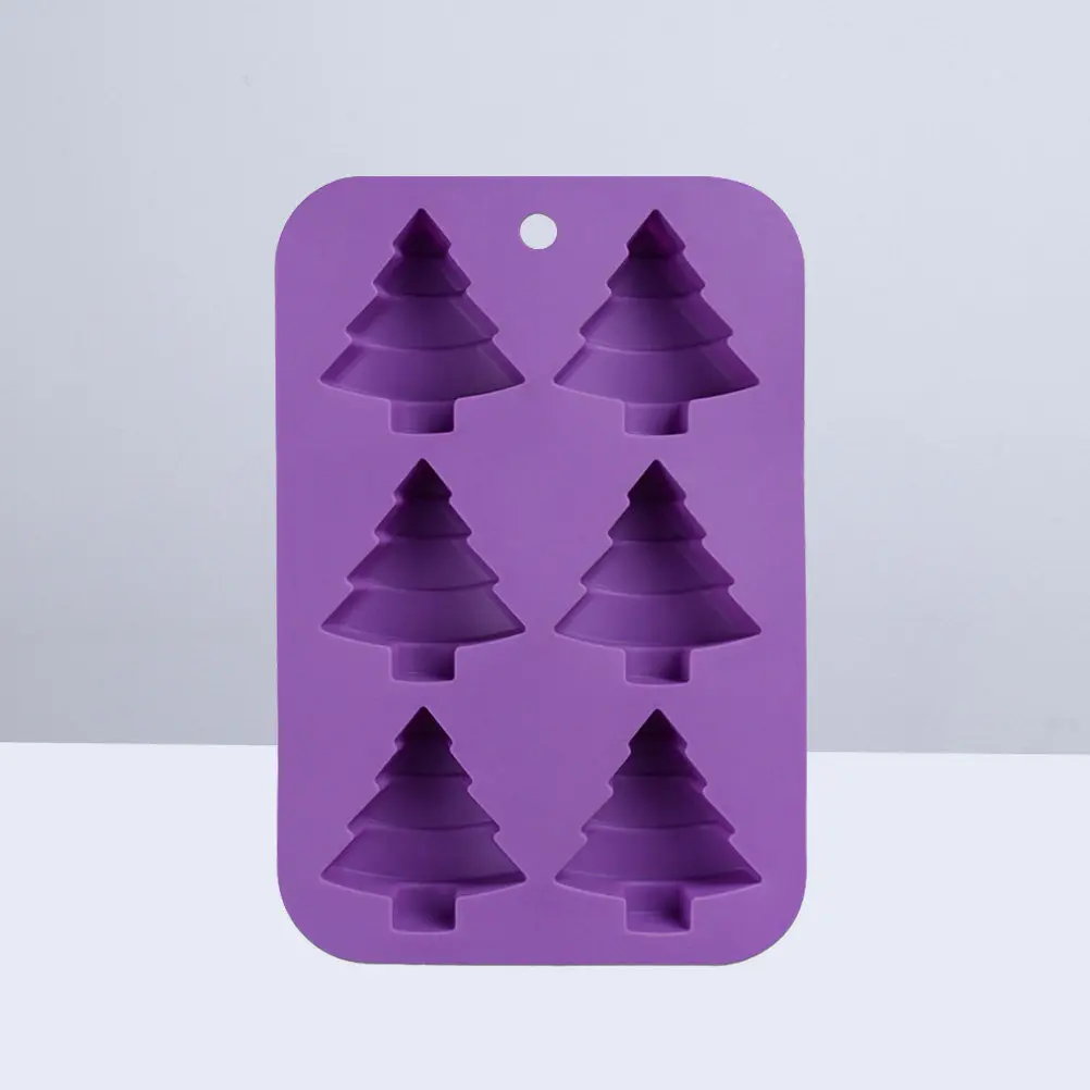Six Christmas Tree Silicone Molds Temperature Resistant Non Stick Fondant Chocolate Cake Baking Tools Tree Silicone Mold