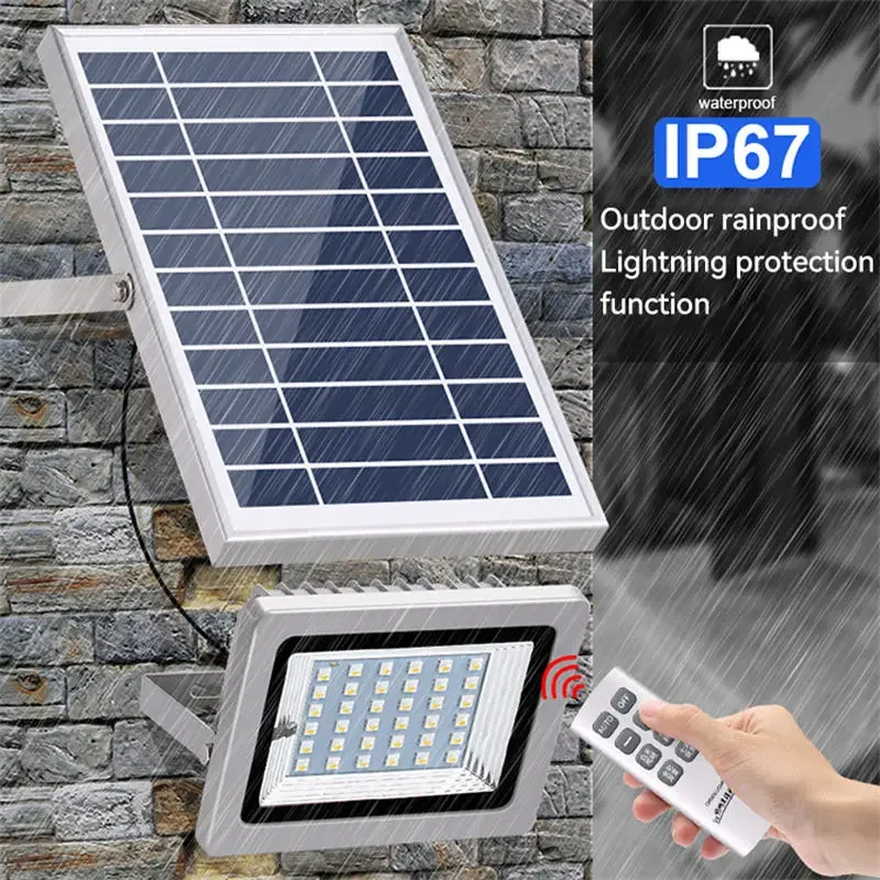 Hongcui Outdoor Solar Flood Light Remote Control Wall Mounted Waterproof IP65 Colorful Gradient LED For Courtyard Street Lamp