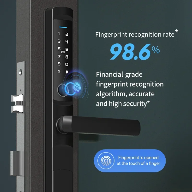 YyhcFactory Directe leverancier Smart Lock RFID-kaart Elektronisch deurklinkslot Slim aluminium materiaal deurslot TT Tuya-systeem