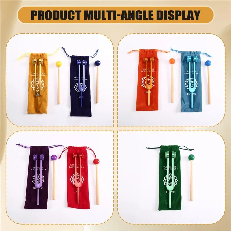 For Healing 7 Chakra Tuning Forks Set For Meditation, Yoga Sound For Healing, Frequency Therapy - view 3