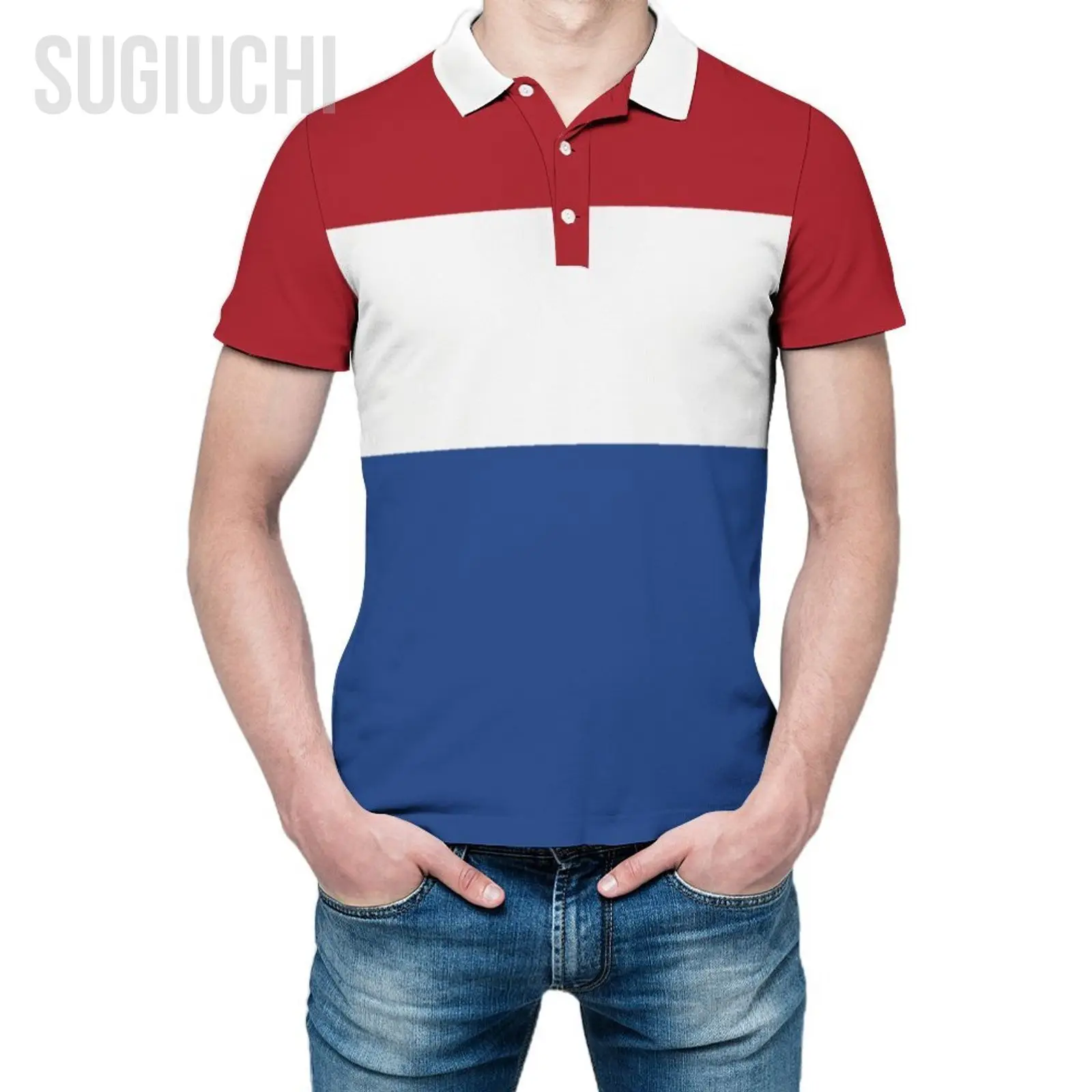 Unisex Polo Shirt Netherlands Flag 3D Print Man Polo Fashion Clothing Tracksuits Short Sleeves