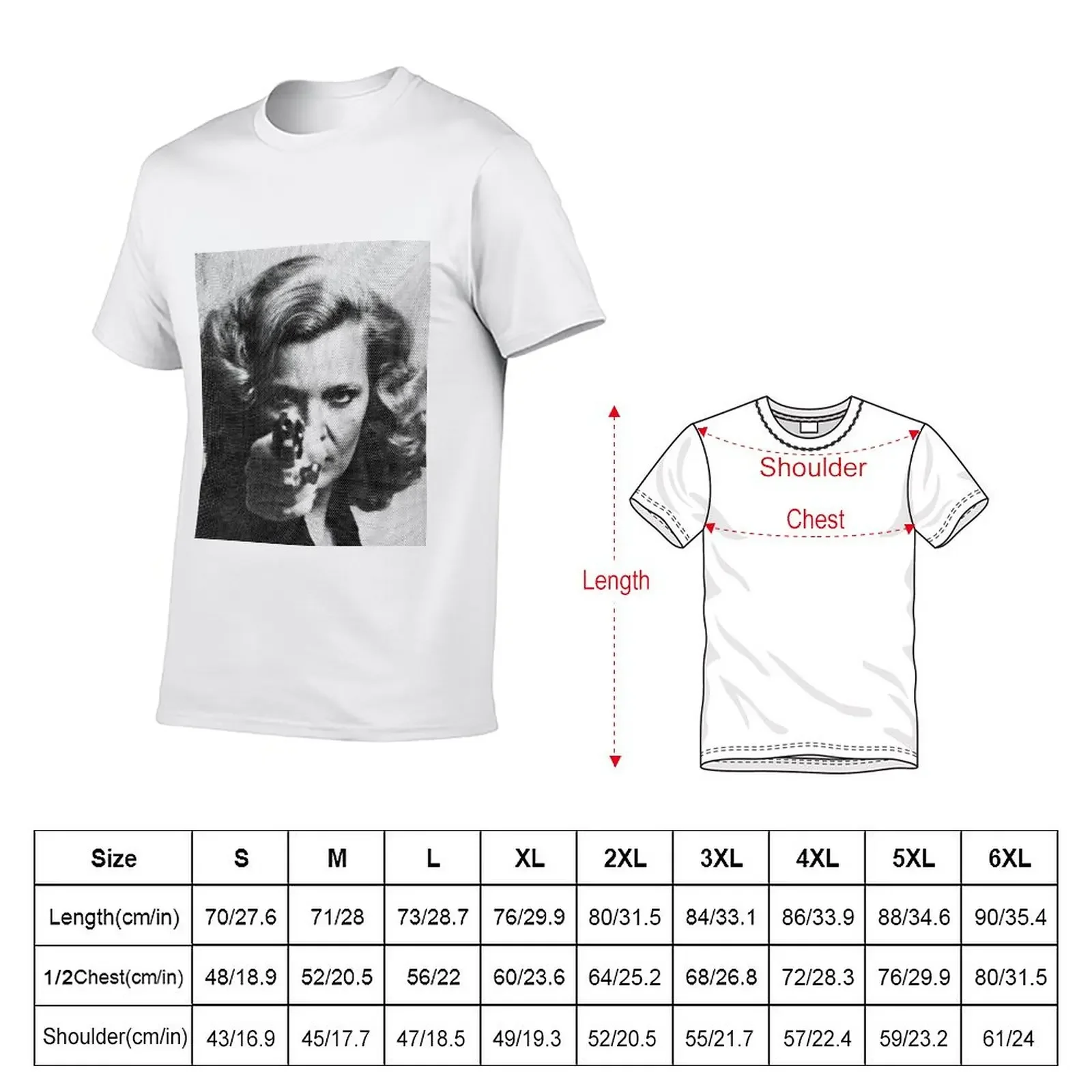 Gena Rowlands Portrait In Black & White T-Shirt summer tops Short sleeve tee men clothing