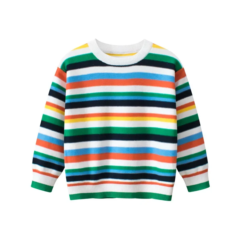 

New Baby Boys Striped Knitted Sweater Cotton Pullovers for Children Coat Toddler Girls Clothing Kids Long-Sleeve Jumper Knitwear