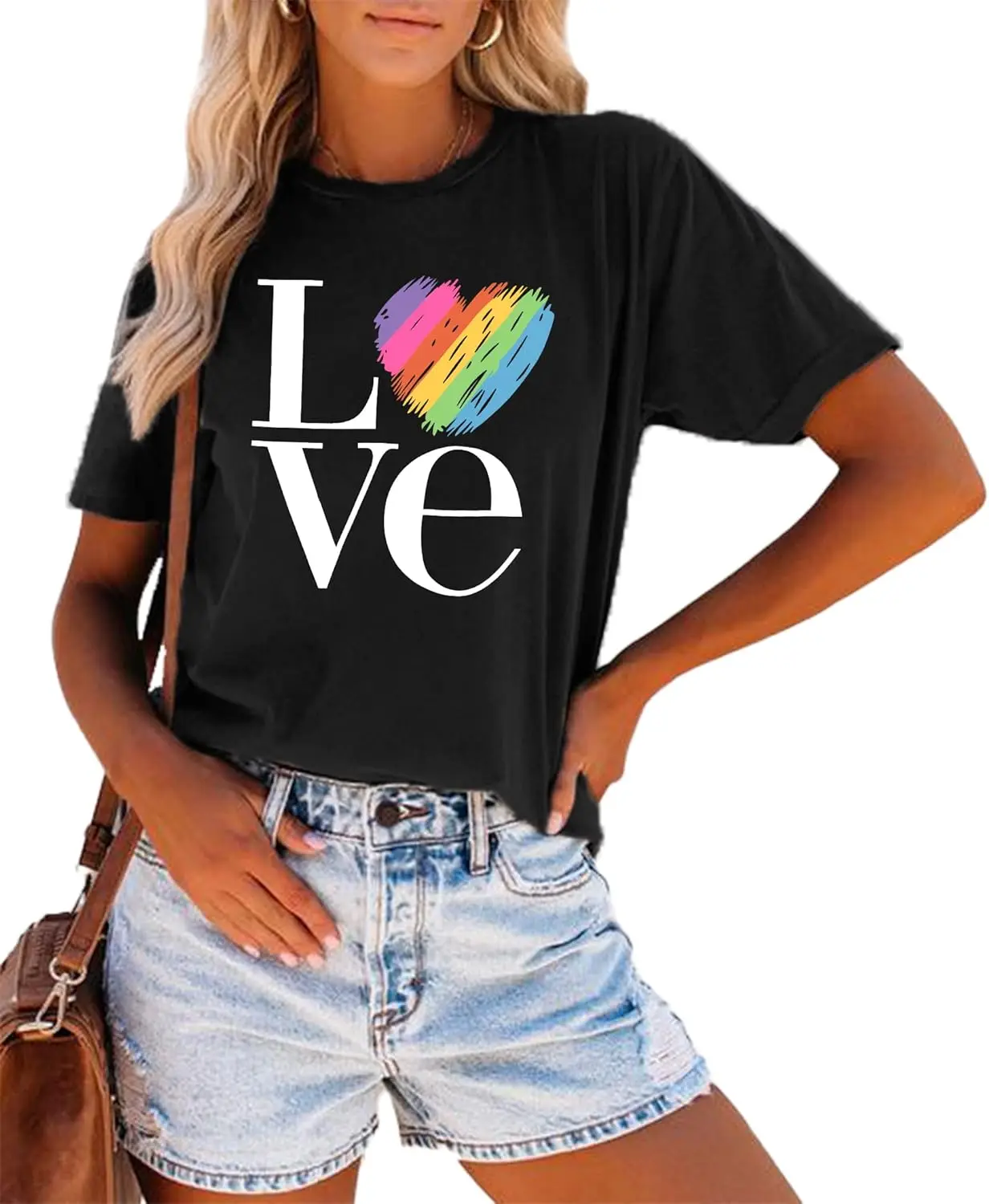 Enough Shirt Womens Inspirational Letter Rainbow Graphic Pride Casual TeeTops High Quality Cotton O-neck Factory Delivery Unique