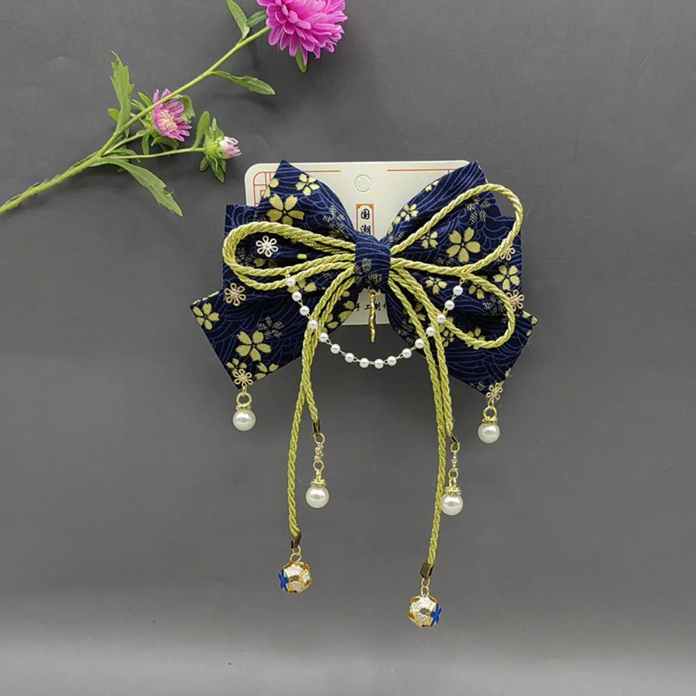

Creative Japanese Style Sakura Bow Hairpin Retro Tassel Kimono Barrettes Hair Accessories Sweet Bowknot Hair Clip Cosplay