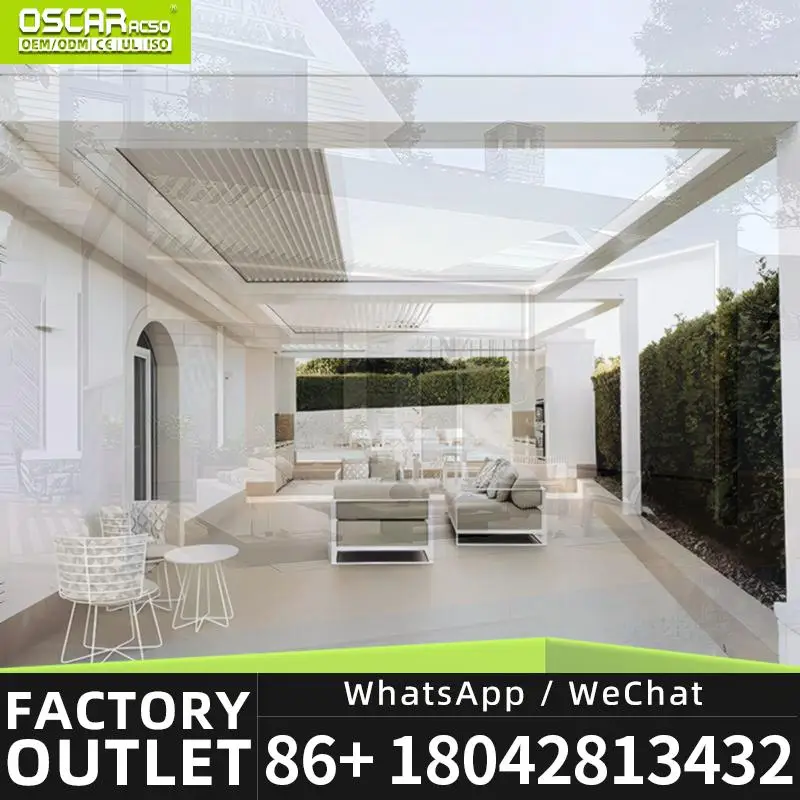3X3 3X4 4X4 6X4m Outdoor Waterproof Aluminium Bioclimatic Louvered Pergola for Garden Patio Backyard pergola
