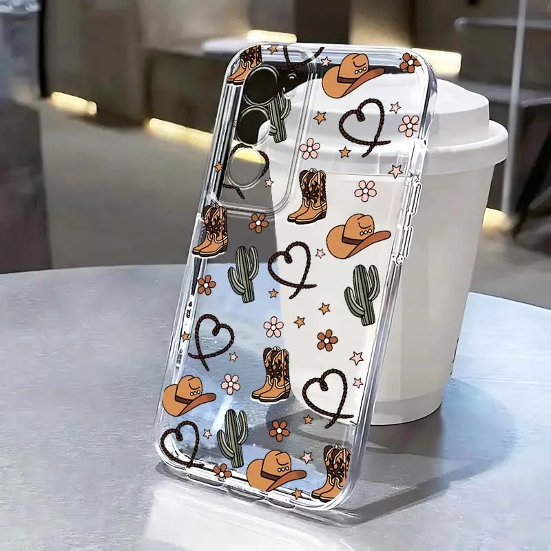 

Western cowboy style cool Phone Case For OPPO A11 A16 A55 A56 A57 A72 A52 A73 A74 A54 A76 A78 A58 A98 Pro 5G TPU Transparent