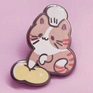 Leuke chef-kok Kitty emaille pin