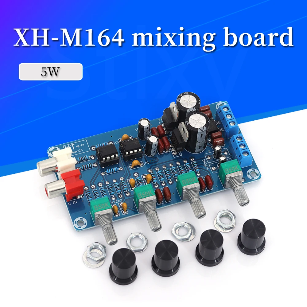 XH-M164 NE5532 Stereo Pre-amp Preamplifier Tone Board Audio 4 Channels Amplifier Module 4CH Control Circuit Telephone Preamp