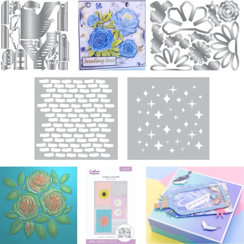 You can put a letter in a Message Bottle Metal Cutting Die And Stencil Scrap booking Background DIY Decoration Craft Embossing