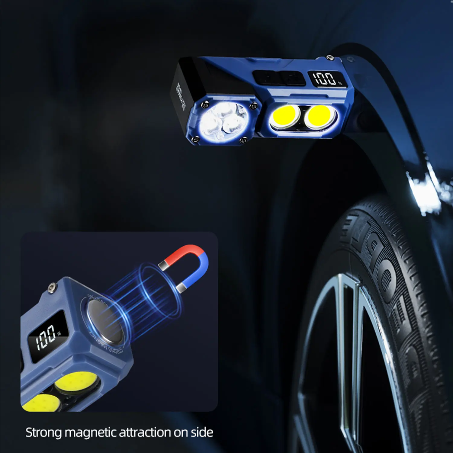 

YEMAO T615 LED Rechargeable Flashlight Multi Functional Hat Clip Lamp 500 Lumens High Beam Bicycle Light Floodlight Work Light