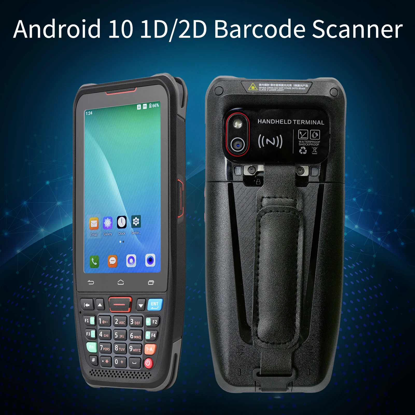 Handheld POS Android 10.0 PDA Terminal 1D/2D/QR Barcode Scanner Support 2/3/4G WiFi BT Communication with 4.0 Inch Touchscreen