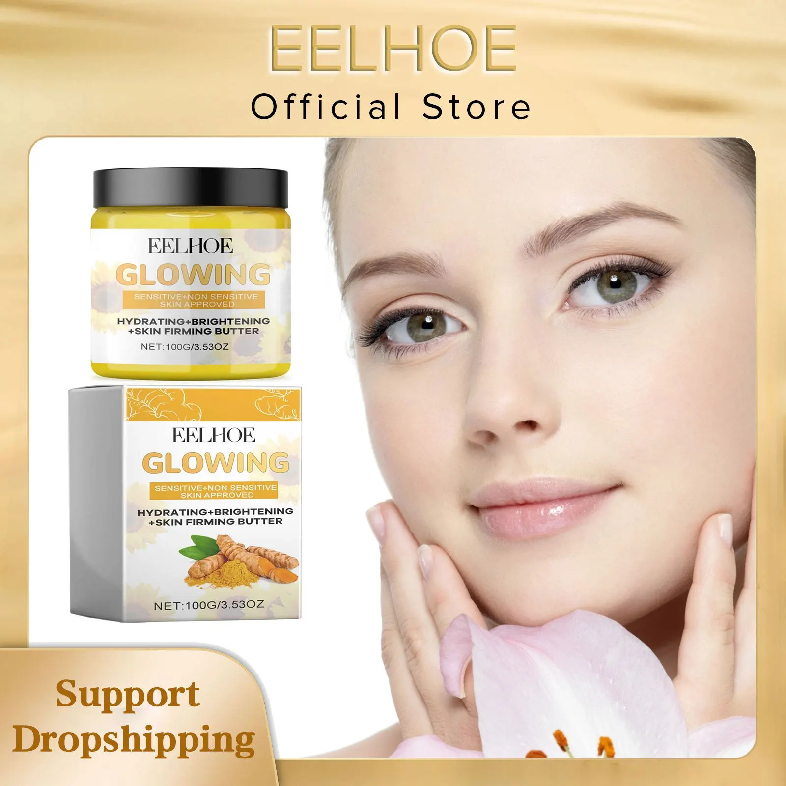 EELHOE Turmeric Face Cream Rejuvenation Face Removing Large Pores Tightening Anti Aging Moisturizing Skin Care Face Lift Cream